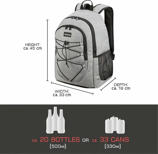 Bomoe Koeltas Rugzak IceBreezer KR45 Koelrugzak Grijs 45x19x33 Cm - 25 Liter 10 Bomoe Koeltas Rugzak IceBreezer KR45 Koelrugzak Grijs 45x19x33 Cm - 25 Liter - Afbeelding 8