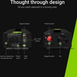 GREEN CELL 1000W (500W Continu) DC 12V Naar AC 230V Met USB Stroom Inverter Converter -CeLaVi winkel 550x537 10