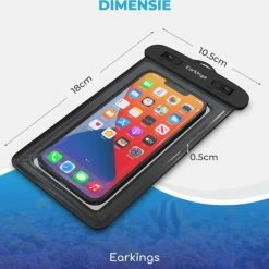 Waterdichte Telefoonhoesjes - Drybag Set Van 2 Stuks - Onderwater Hoesje Telefoon Voor Alle Telefoons - Waterdicht Telefoonhoesje Earkings - Zwart & Roze -CeLaVi winkel 550x537 7