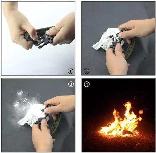 CAMPINGWISE Survival Paracord Armband Met 5 Functies In Zwart 5 CAMPINGWISE Survival Paracord Armband Met 5 Functies In Zwart - Afbeelding 3