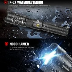 Smart Choices Verbeterde Militaire LED Zaklamp Incl. Opbergdoos Batterij En Diverse Laders - 1200 Lumen - Zwart 11 Smart Choices Verbeterde Militaire LED Zaklamp Incl. Opbergdoos Batterij En Diverse Laders - 1200 Lumen - Zwart -CeLaVi winkel 550x538