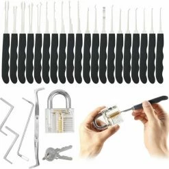 ProSolve 34 Delige Lockpick Set Voor Beginners En Gevorderden Met 2x Oefenslot Een Opberghoes En Opberg Doosjes - Lockpicking Set - Survival Kit - Gereedschapset - Doorzichtig Slot Transparant - Black Friday 2022 Deals - Slotenmaker -CeLaVi winkel 550x538 8