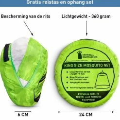 Universal Backpackers Klamboe Voor Op Reis En Thuis Geschikt Voor 1 En 2 Personen – Lichtgewicht 2 Persoons Muskietennet Met Gratis Reistas En Ophang Set - Muggennet Tweepersoons -CeLaVi winkel 550x540 3