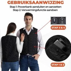 Basila® V-Hals Bodywarmer Met Powerbank - M - 8 Zones - Tot 60 °C - Thermo Kleding - Heated Vest - Elektrische Kleding - Thermo Vest - Verwarmde Vest - Verwarmde Kleding -CeLaVi winkel 550x541 13
