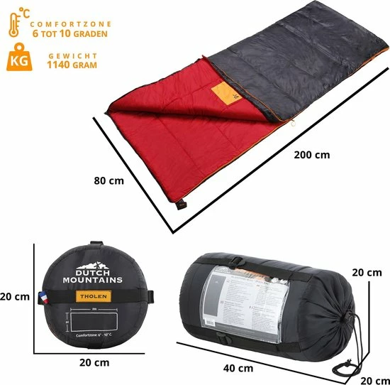 Dutch Mountains Slaapzak Tholen - 200 X 80cm - Aanritsbaar - Slechts 1140 Gram – Polyester - Tochtstrip En Compressiehoes 6 Dutch Mountains Slaapzak Tholen - 200 X 80cm - Aanritsbaar - Slechts 1140 Gram – Polyester - Tochtstrip En Compressiehoes - Afbeelding 4