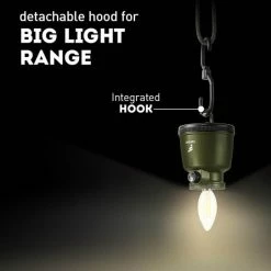 Favour L0818 Retro Camping Lamp Oplaadbaar LED, 320 Lumen, IP64 Waterdicht, Draagbare Kampeerlamp, Tentlamp, Acculamp, Traploos Dimbare Lamp Incl. Kaarslicht-modus, Groen -CeLaVi winkel 550x542 8