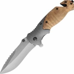 AdroitGoods Zakmes - Jachtmes - Houten Handvat - Survival Mes - Knife - Multitool - 22CM - Nova X46 - Opberghoes