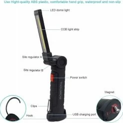 TLVX LED Werklamp Oplaadbaar Groot - Accu LED Lamp - LED Zaklamp - Magneet LED Lamp - Looplamp LED - Worklight - Garage Lamp - Dimbaar - Haak - Magnetisch - Magneet Voet - Zwenkarm - 2000 Lumen -CeLaVi winkel 550x543 11