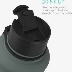 Navaris Fitness Drinkfles 1,3 Liter - Lichte Waterfles Van Roestvrij Staal Grijs - Grote Grijze Waterfles RVS Voor Sport, Fitness, Yoga En Kamperen -CeLaVi winkel 550x543 13