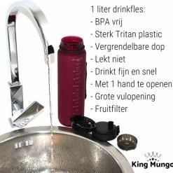 King Mungo Drinkfles - Sport Bidon Drinkbus - 1 Liter - Paars/Rood 29 King Mungo Drinkfles - Sport Bidon Drinkbus - 1 Liter - Paars/Rood -CeLaVi winkel 550x543 9
