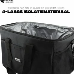 Rockerz Outdoor 4 Laags Geïsoleerde Grote Koeltas - Incl 2 Koelelementen - 30 Liter - Lunchtas - Picknicktas - Capaciteit Voor 48x 33 Cl Blikken Of 24x 33 Cl Flesjes - Slijtvast En Duurzaam Materiaal - Waterdicht En Vuilafstotend - Kleur: Zwart - Sinterklaas Cadeau -CeLaVi winkel 550x544 1