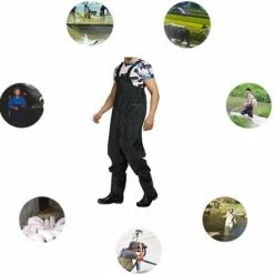 T.R.Goods Waadpak - Waterdicht Pak PVC - Waadbroek Met Vaste Laarzen - Schoenmaat 45 -CeLaVi winkel 550x544 12