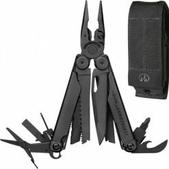 Leatherman Multitool Wave Plus Black 18-delig Met Molle Nylon Schede - Zwart