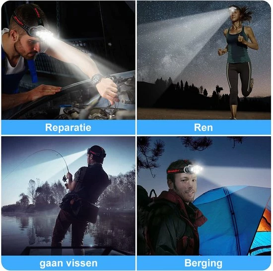 Discovery Shop XXL Ultrakrachtige LED Hoofdlamp Schijnwerper Met Aan/Uit-sensor | Zware Bouwlamp | Grote Pasvorm | 800 Meter Bereik | Waterbestendig | USB-Oplaadbaar INCLUSIEF Hardcase Opbergtas 8 Discovery Shop XXL Ultrakrachtige LED Hoofdlamp Schijnwerper Met Aan/Uit-sensor | Zware Bouwlamp | Grote Pasvorm | 800 Meter Bereik | Waterbestendig | USB-Oplaadbaar INCLUSIEF Hardcase Opbergtas - Afbeelding 6