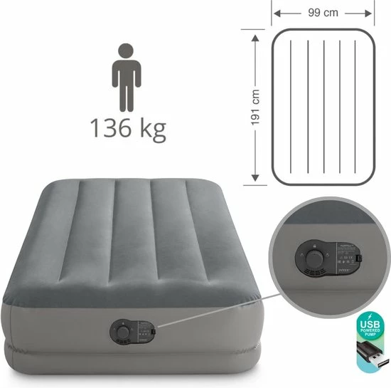 Intex Twin Prestige Mid-Rise Luchtbed - 1 Persoons 9 Intex Twin Prestige Mid-Rise Luchtbed - 1 Persoons - Afbeelding 7