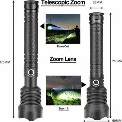 TRANSNECT Zaklamp LED Oplaadbaar- 5000 Lumen - Instelbare Focus - Inclusief 2 X 18650 Batterijen - Waterdicht - Voor Camping, Wandelen Met Hond, Noodgeval -CeLaVi winkel 550x545 6