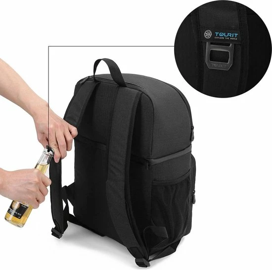 Sunflake Koeltas Rugzak (28L) - Geschikt Voor 16 Blikjes - Lunchtas Voor Dames En Heren - Zwart 9 Sunflake Koeltas Rugzak (28L) - Geschikt Voor 16 Blikjes - Lunchtas Voor Dames En Heren - Zwart - Afbeelding 7