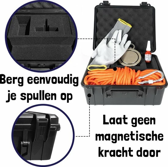 Magfishion Magneetvissen Koffer – Zwarte Vismagneet Koffer - Koffer Voor Magneet Vissen - 28 Cm Breed X 22 Cm Lang X 12 Cm Hoog 7 Magfishion Magneetvissen Koffer – Zwarte Vismagneet Koffer - Koffer Voor Magneet Vissen - 28 Cm Breed X 22 Cm Lang X 12 Cm Hoog - Afbeelding 5