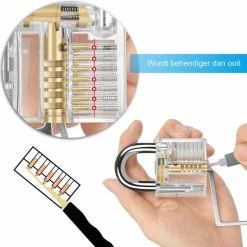 ProSolve 34 Delige Lockpick Set Voor Beginners En Gevorderden Met 2x Oefenslot Een Opberghoes En Opberg Doosjes - Lockpicking Set - Survival Kit - Gereedschapset - Doorzichtig Slot Transparant - Black Friday 2022 Deals - Slotenmaker -CeLaVi winkel 550x548 10