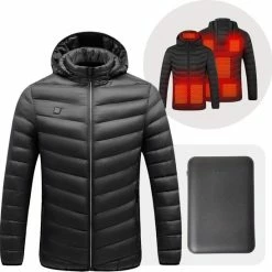 Basila® Verwarmende Jas Met Powerbank - 8 Zones - Thermo Kleding - Heating Jacket - Elektrische Kleding - Thermo Jas - Verwarmde Kleding
