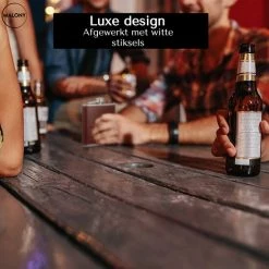 Malony Luxe Heupfles - RVS - 200 Ml - Veldfles - Drinkfles - Flacon - PU Leer - Giftbox - Donker Bruin -CeLaVi winkel 550x549 13