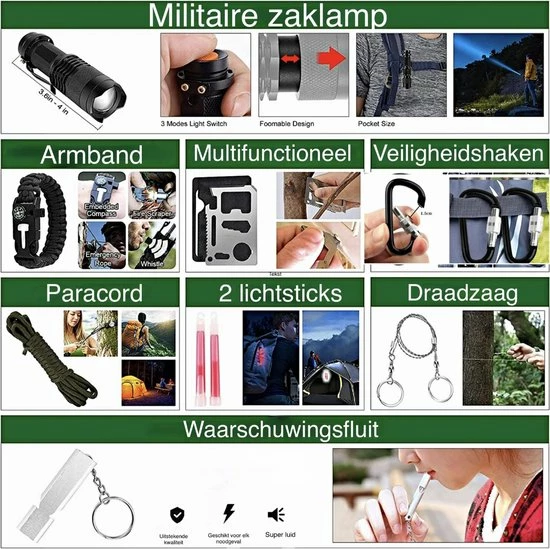 East Vigor® Survival Kit - 138 Functies - 80 Onderdelen - Overlevingspakket - Noodpakket Oorlog - Survival Kit - Outdoor Kit - EHBO Kit - Oorlog Rusland - Survival Set - Survival Kit Outdoor - Noodpakket Rampenrugzak - Survival Tool 7 East Vigor® Survival Kit - 138 Functies - 80 Onderdelen - Overlevingspakket - Noodpakket Oorlog - Survival Kit - Outdoor Kit - EHBO Kit - Oorlog Rusland - Survival Set - Survival Kit Outdoor - Noodpakket Rampenrugzak - Survival Tool - Afbeelding 5