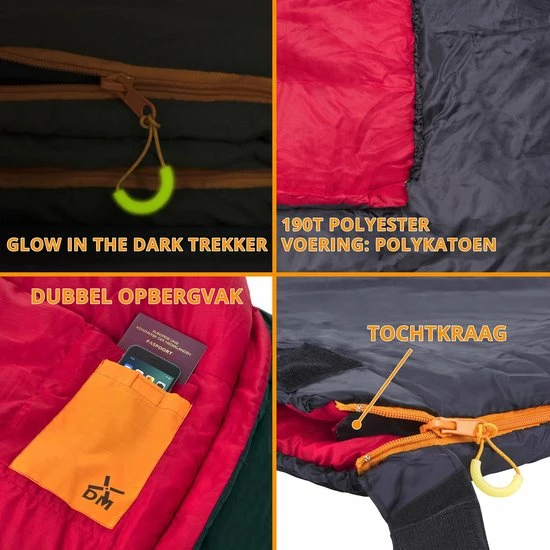 Dutch Mountains Slaapzak Tholen - 200 X 80cm - Aanritsbaar - Slechts 1140 Gram – Polyester - Tochtstrip En Compressiehoes 7 Dutch Mountains Slaapzak Tholen - 200 X 80cm - Aanritsbaar - Slechts 1140 Gram – Polyester - Tochtstrip En Compressiehoes - Afbeelding 5