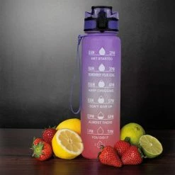 Nimma Motivatie Waterfles - 1 Liter Drinkfles - Met Tijdmarkeringen En Fruitfilter - Roze Paars -CeLaVi winkel 550x550 146
