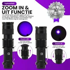 Apeiron UV Zaklamp - LED Verlichting Zak Lantaarn - Ultra Violet Zoom - Flashlight - Lamp - Blacklight -CeLaVi winkel 550x550 164