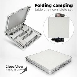 MaxxGarden Opvouwbare Picknicktafel - Biertafel Met Banken - Vouwtafel - Campingtafel Set - Wit - 120 X 70cm -CeLaVi winkel 550x550 170