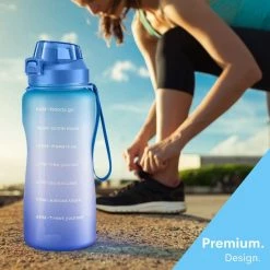 FLOOQ Motivatie Waterfles Zwart - 2 Liter Drinkfles - BPA Vrij - Waterfles Met Tijdsmarkering -CeLaVi winkel 550x550 187