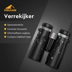 VOLCAN Verrekijker 10x42 - Voor Volwassene - HD - Spatwaterdicht - Met Lensdoppen, Draagtas En Nekkoord - Zwart -CeLaVi winkel 550x550 240