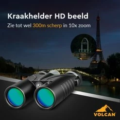 VOLCAN Verrekijker 10x42 - Voor Volwassene - HD - Spatwaterdicht - Met Lensdoppen, Draagtas En Nekkoord - Zwart -CeLaVi winkel 550x550 244