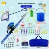 Merkloos Vishengel Set Voor Kinderen - Met Emmer - Opbergzak - Visnet - Schepnet - Zeer Volledige Tackle Box - Dobbers - Haken - Twisters - Kunstaas - Loodjes - Tussenstukjes - Klaar Voor Direct Gebruik -CeLaVi winkel 550x550 265