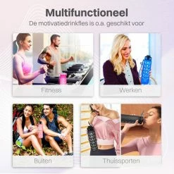 Innovaland Motivatie Waterfles Zwart - 1 Liter Drinkfles - Waterfles Met Rietje - Waterfles Met Tijdmarkering - BPA Vrij - Volwassenen - Kinderen - Vaderdag Cadeau - Geschenk - Cadeau Voor Man - Vrouw - Sinterklaas Cadeautjes - Mannen - Vrouwen -CeLaVi winkel 550x550 313