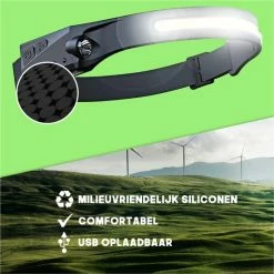 Solstedt LED Hoofdlamp - USB Oplaadbaar - Bewegingssensor - 200m Bereik - 5 Lichtstanden - Outdoorverlichting - Verstelbaar - Multifunctioneel - Waterdicht -CeLaVi winkel 550x550 324