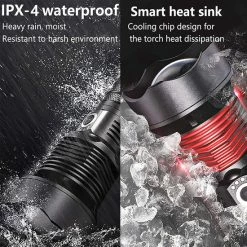 TRANSNECT Zaklamp LED Oplaadbaar- 5000 Lumen - Instelbare Focus - Inclusief 2 X 18650 Batterijen - Waterdicht - Voor Camping, Wandelen Met Hond, Noodgeval -CeLaVi winkel 550x550 354