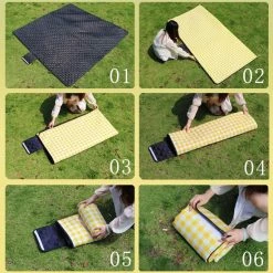 Fuegobird- Picknickdeken-200 X 200 Cm-Stranddeken- Opvouwbare Campingdeken- Waterdicht- Zanddichte Picknickmat- Draagbare Tuin-strandmat- Machinewasbaar- Voor Kamperen- Tuin- Park- Strand-geschikt Voor Kinderen's Kruipdeken (geel) -CeLaVi winkel 550x550 382