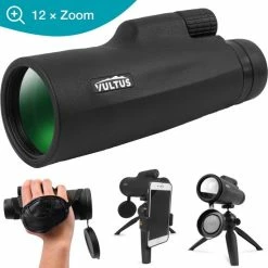 Vultus Monokijker Verrekijker – 12x50 – Monoculair Met Statief – Vogelkijker Inclusief Handstrap – Verrekijker Vogelsspotten – Monokijker Verrekijker – Vultus Obscur