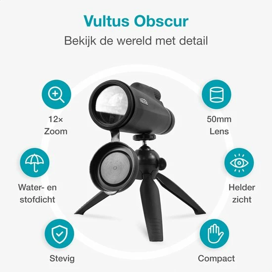 Vultus Monokijker Verrekijker – 12x50 – Monoculair Met Statief – Vogelkijker Inclusief Handstrap – Verrekijker Vogelsspotten – Monokijker Verrekijker – Vultus Obscur 5 Vultus Monokijker Verrekijker – 12x50 – Monoculair Met Statief – Vogelkijker Inclusief Handstrap – Verrekijker Vogelsspotten – Monokijker Verrekijker – Vultus Obscur - Afbeelding 3