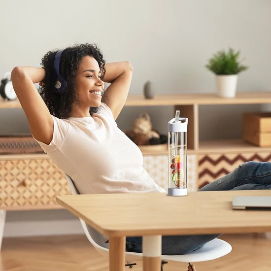 Happyshopper Waterfles Met Rietje - Fruit Filter - Tritan Drinkfles - Volwassenen - Wit 8 Happyshopper Waterfles Met Rietje - Fruit Filter - Tritan Drinkfles - Volwassenen - Wit - Afbeelding 6