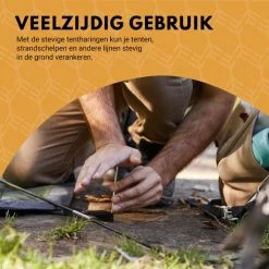 Stalen Haringen Set Van 50st. - Premium Staal - Grondanker - Tent Haring - Grondhaken - Tent Spijker - 20cm Lang - 3cm Haak - 3,5mm Premium Dikte Tentharing - Groots® -CeLaVi winkel 550x550 44