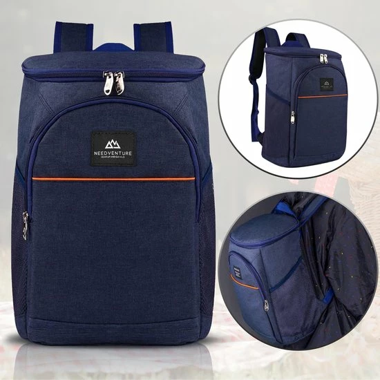 Needventure Koeltas - Lunchtas - Koelrugtas - Picknicktas - 20 Liter - Flessenhouder - Bieropener - Blauw 8 Needventure Koeltas - Lunchtas - Koelrugtas - Picknicktas - 20 Liter - Flessenhouder - Bieropener - Blauw - Afbeelding 6