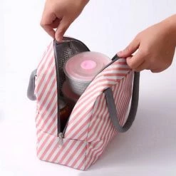 Lunch Bag - Blauw/Wit | Koeltas | Polyester / Nylon | 23x15x20 Cm | Fashion Favorite -CeLaVi winkel 550x550 480