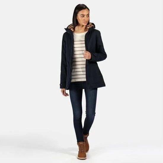 Bergonia II Waterdichte, Geïsoleerde Regenjas Met Capuchon Van Regatta Voor Dames, Outdoorjas, Marineblauw Blauw 5 Bergonia II Waterdichte, Geïsoleerde Regenjas Met Capuchon Van Regatta Voor Dames, Outdoorjas, Marineblauw Blauw - Afbeelding 3