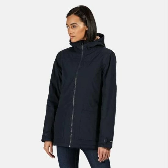 Bergonia II Waterdichte, Geïsoleerde Regenjas Met Capuchon Van Regatta Voor Dames, Outdoorjas, Marineblauw Blauw 6 Bergonia II Waterdichte, Geïsoleerde Regenjas Met Capuchon Van Regatta Voor Dames, Outdoorjas, Marineblauw Blauw - Afbeelding 4