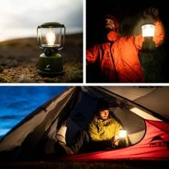 Favour L0818 Retro Camping Lamp Oplaadbaar LED, 320 Lumen, IP64 Waterdicht, Draagbare Kampeerlamp, Tentlamp, Acculamp, Traploos Dimbare Lamp Incl. Kaarslicht-modus, Groen -CeLaVi winkel 550x550 501