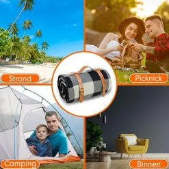 Merkloos Sam's Home XXL Picknick Kleed - Waterdicht - 200 X 200 Cm - Leren Houder - Buitenkleed -CeLaVi winkel 550x550 508