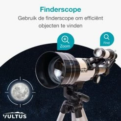 Vultus Telescoop - 150x Vergroting - Sterrenkijker Voor Kinderen/Beginners En Volwassenen - Inclusief Statief En Draagtas - Vultus 30070 - Wit -CeLaVi winkel 550x550 519