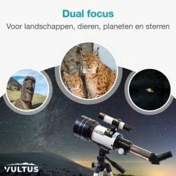 Vultus Telescoop - 150x Vergroting - Sterrenkijker Voor Kinderen/Beginners En Volwassenen - Inclusief Statief En Draagtas - Vultus 30070 - Wit -CeLaVi winkel 550x550 520